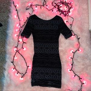 Tribal black mini dress